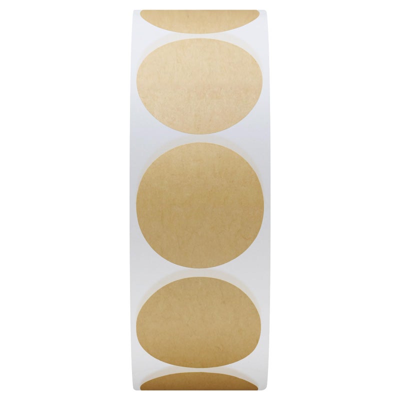 Hybsk 1 inch Round Color Coding Dot Labels Envelope Seals Writable Light Kraft 1000 Stickers Per Roll (Kraft) - Image 2